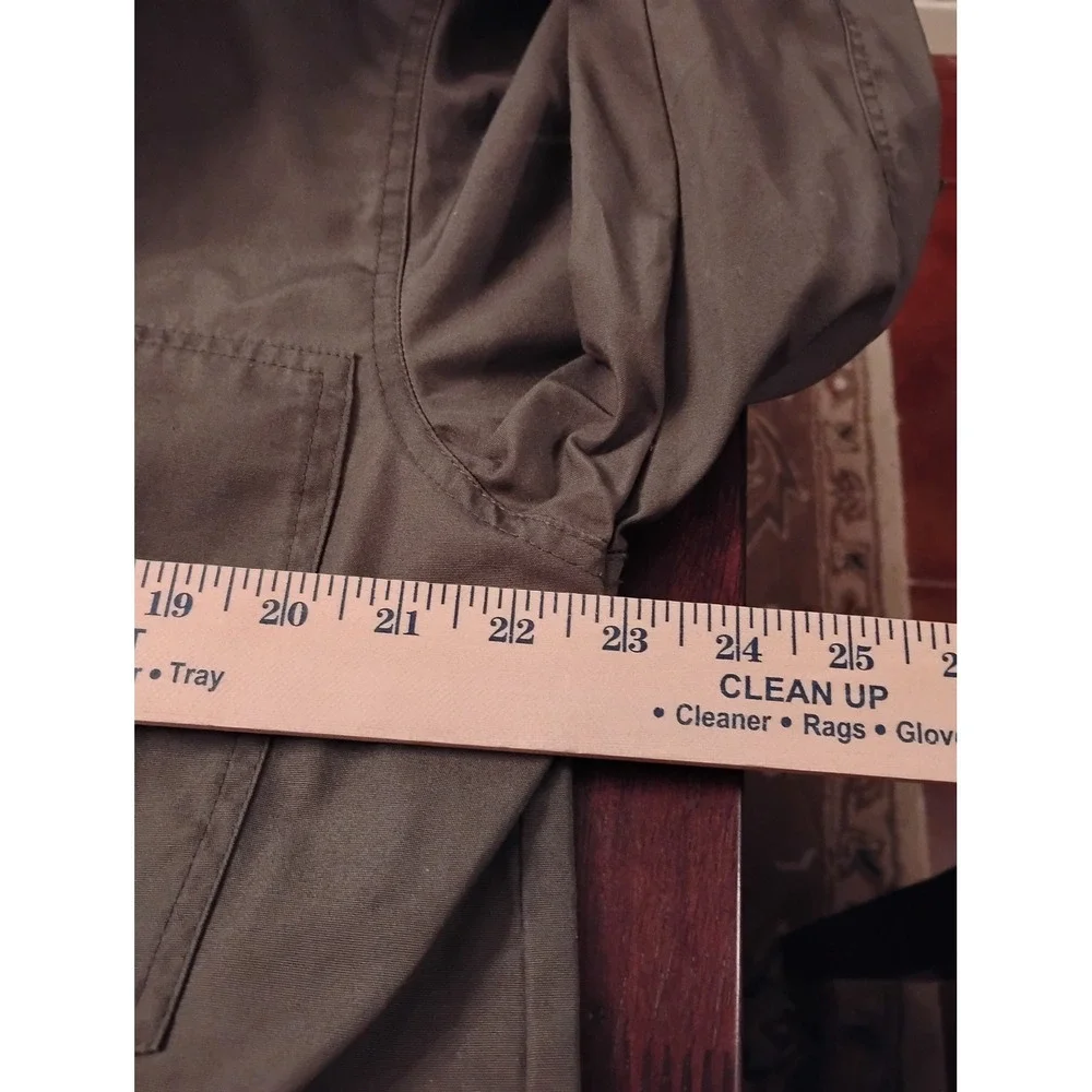 Eddie Bauer Mens Olive Green Utility Field Jacket Hooded Outdoor Gear Medium